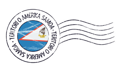 American Samoa grunge postal stamp