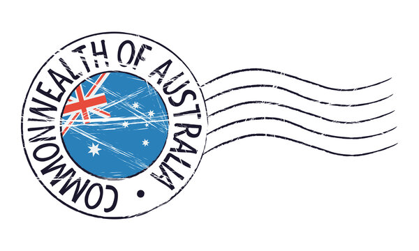 Australia grunge postal stamp