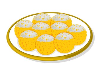 Boondi laddu Indian Sweets or Mithai Food Vector