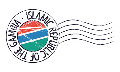 Gambia grunge postal stamp
