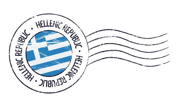 Greece grunge postal stamp
