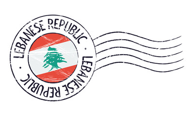 Lebanon grunge postal stamp