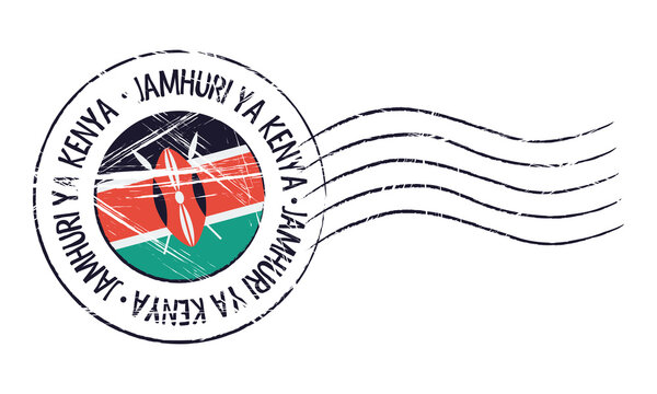 Kenya grunge postal stamp