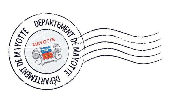 Mayotte grunge postal stamp