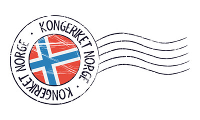 Norway grunge postal stamp