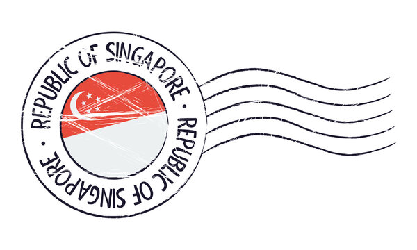 Singapore grunge postal stamp