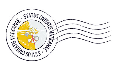 Vatican City grunge postal stamp