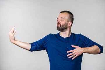 Man pretending to be an actor