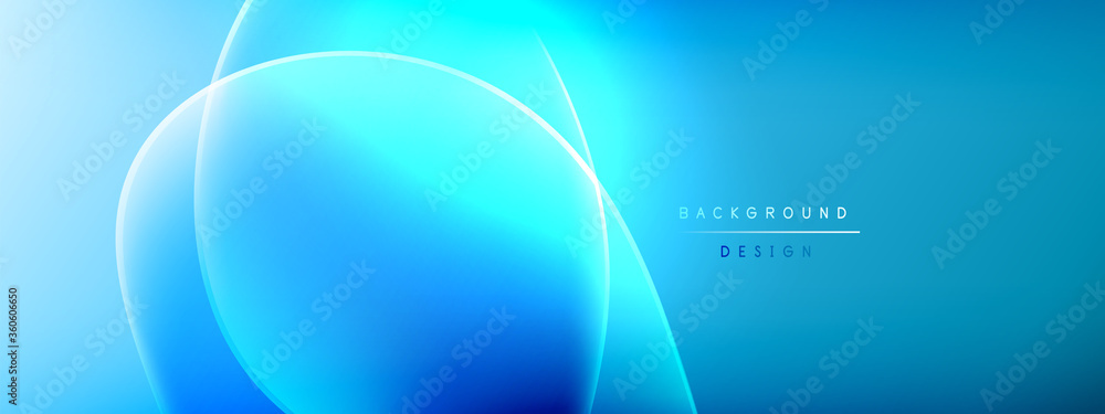 Wall mural Vector abstract background - liquid bubble shapes on fluid gradient with shadows and light effects. Shiny design template for text
