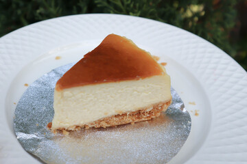 Basque Burnt Cheesecake or cheese cake, cheese pie