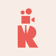 I'm a director logo. Creative letter R logo design for cinema, movie, director, television company