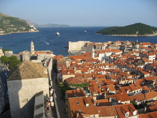 View on the old town of Dubrovnik and Lokrum island