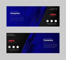 Vector EPS10 illustration abstract design banner business web template, horizontal layout flat design.