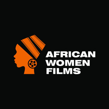 Creative African Woman With Movie Film And Festival. Simple Flat Logo Design Vector 