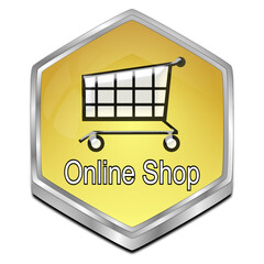 online Shop Button - 3D illustration