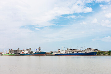 Large ship repair ground in the river.