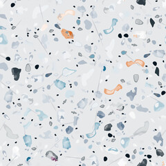 Terrazzo Texture Vector. Flooring Seamless Pattern