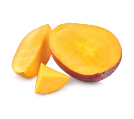 mango slice isolated on white background Clipping Path
