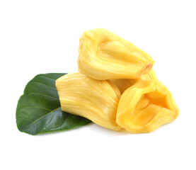 section of jackfruit isolated on white background