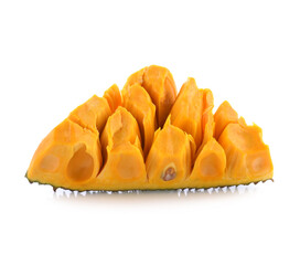 section of jackfruit isolated on white background