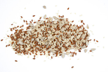 a mixture of cereal seeds with flax seeds