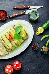 Chicken and zucchini terrine.