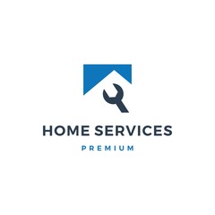 home house service logo vector icon illustration