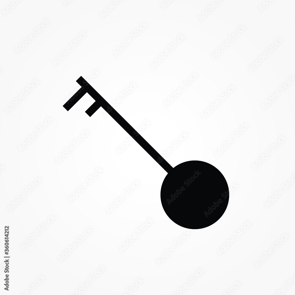 Poster line key icon for security and password