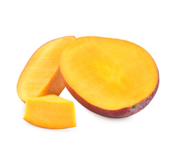 mango slice isolated on white background Clipping Path