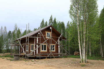 Construction of cottage from bar