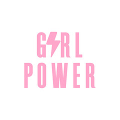Girl power slogan poster in pink