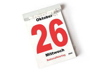  26 Oktober 2022 Nationalfeiertag Österreich