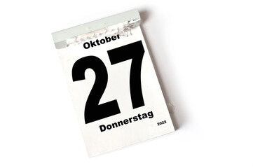 27  Oktober 2022