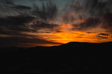 sunset in the mountains