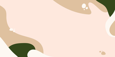 Abstract background vector with natural and floral line arts, Memphis style, Organic shape. Creative pattern with hand drawn shapes. Design background for social media post, cover, print and wallpaper