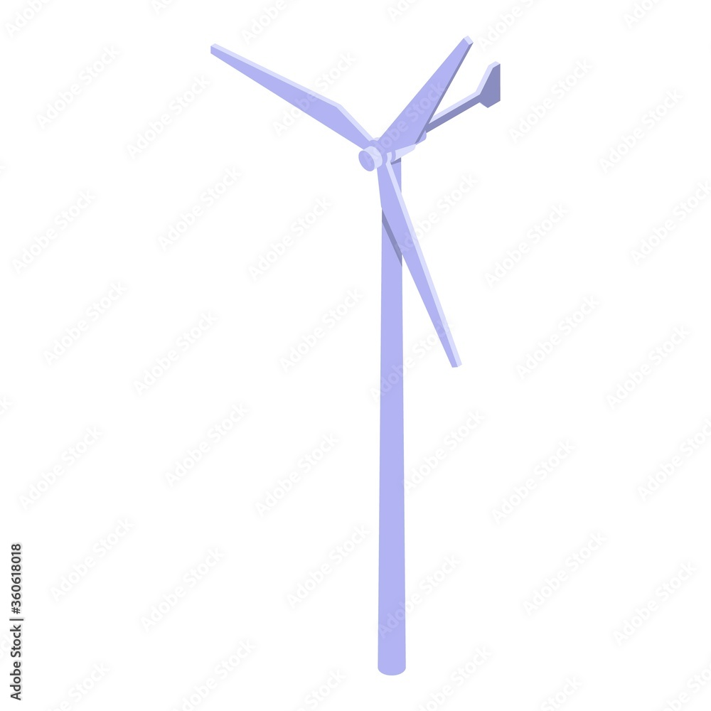 Poster wind turbine tower icon. isometric of wind turbine tower vector icon for web design isolated on whit