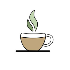 Cup of hot tea icon vector illustration.