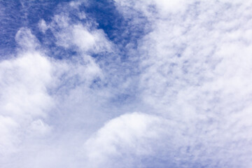 Clear blue color sky with white cloud background