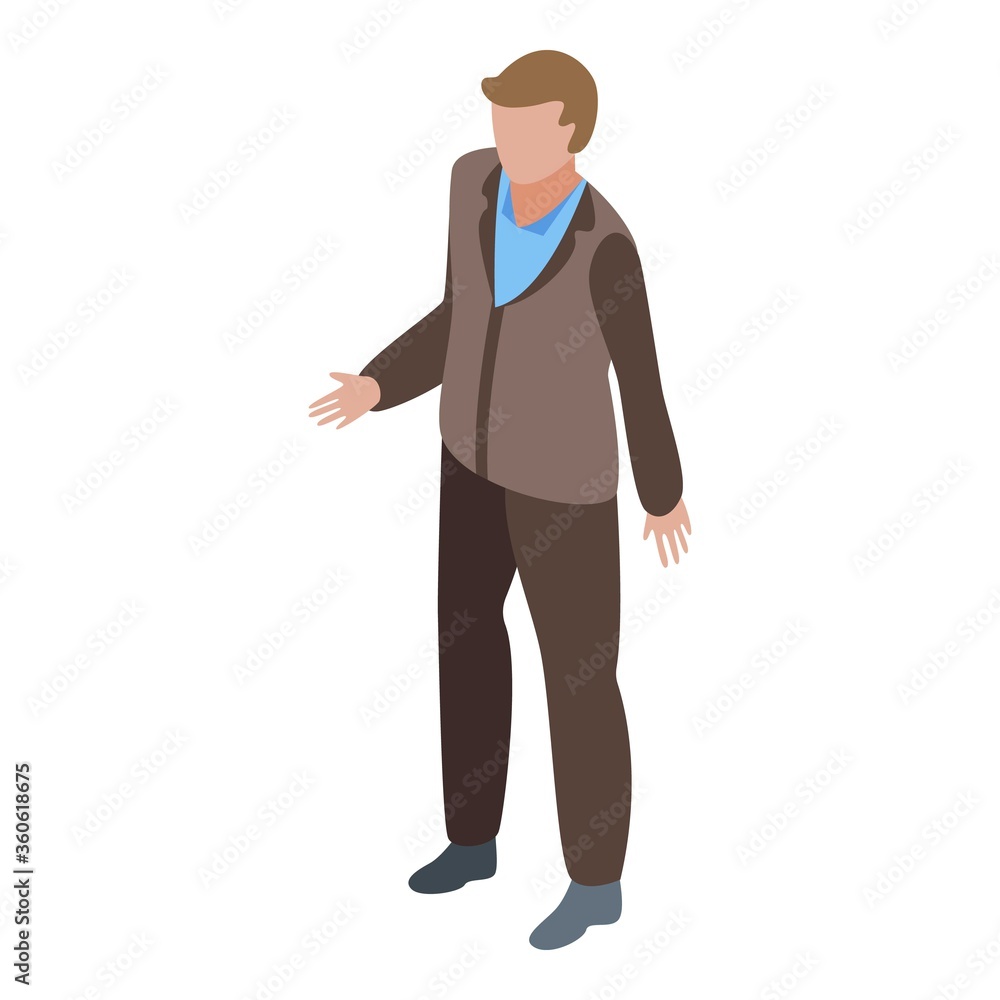 Poster marketing manager icon. isometric of marketing manager vector icon for web design isolated on white 
