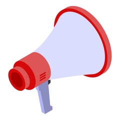 Marketing megaphone icon. Isometric of marketing megaphone vector icon for web design isolated on white background