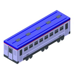 Electric train wagon icon. Isometric of electric train wagon vector icon for web design isolated on white background