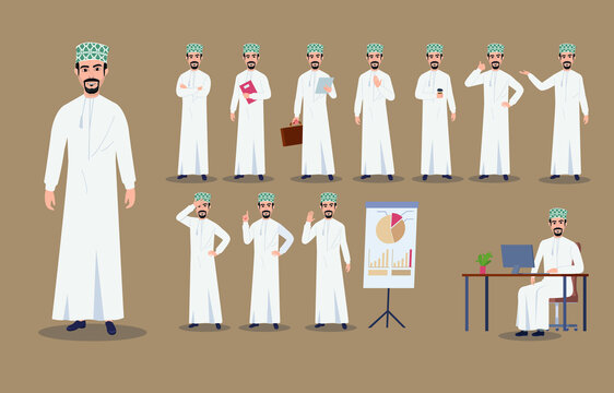Vector Illustration Of An Arab Oman Man