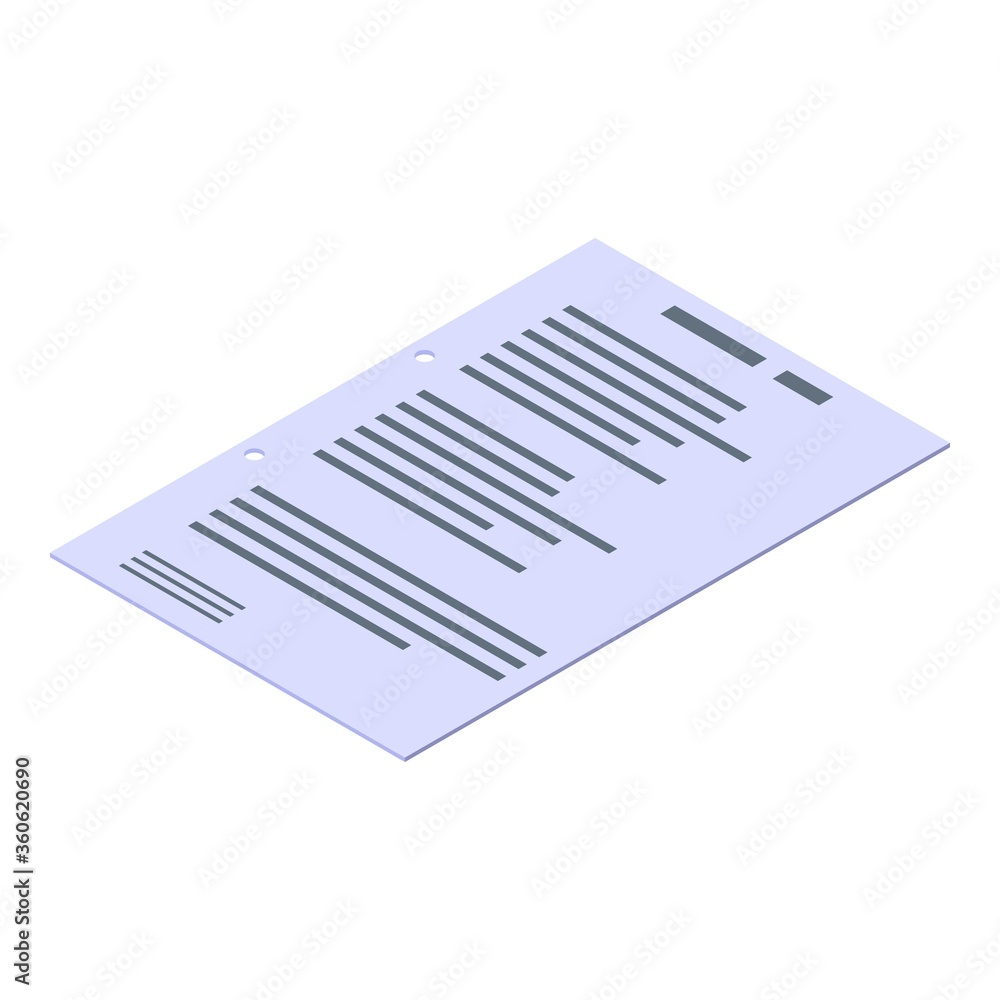Aufkleber paper after hole puncher icon. isometric of paper after hole puncher vector icon for web design isol