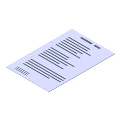 Paper after hole puncher icon. Isometric of paper after hole puncher vector icon for web design isolated on white background