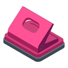 Hole puncher equipment icon. Isometric of hole puncher equipment vector icon for web design isolated on white background