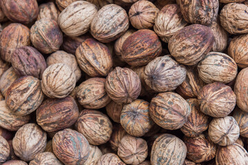 Organic walnut on market.