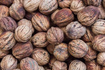 Organic walnut on market.