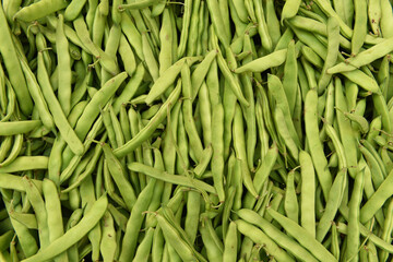 Fresh organic beans on market.