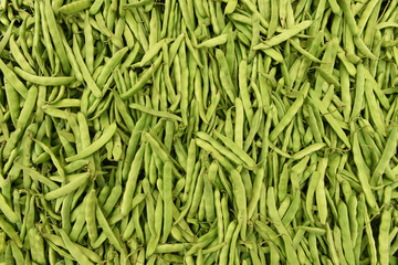 Fresh organic beans on market.