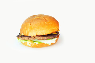 Homemade burger isolated on white background